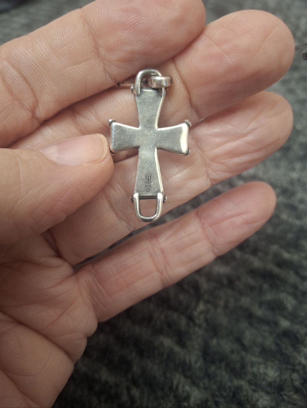 James Avery Sterling Silver Cross Bracelet with Turquoise Accent Women's Jewelry - Picture 3 of 4